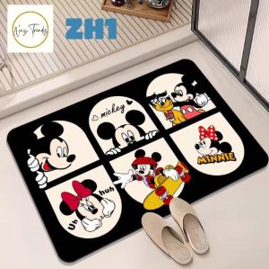 Mickey Diatom Mud Floor Mat for Bathroom and Toilet - Water Absorbent and Quick Drying
