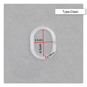 12pcs/Lot White Transparent Plastic c Shape Bath Drape Shower Ring Loop Bendable Bathroom Curtain Hooks Convenient Plastic C Shaped Shower Hooks Removable Reusable Shower Curtain Rings Clear Blind Loop Shower Installation