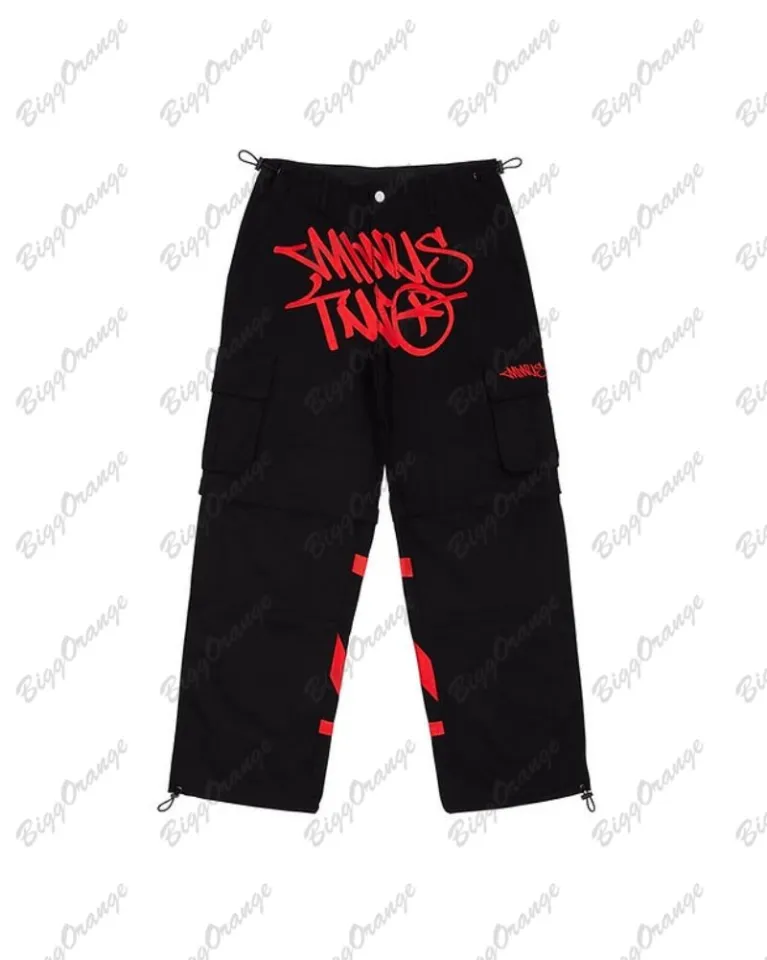 Cargo Pants Minus Two Harajuku Casual Loose Punk Rock Straight Wide Leg  Trouser Streetwear Y2k Pant Retro Street Trend Overalls 2 BXKQ