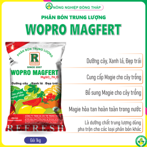 [COMBO 5 GÓI] Phân Bón Trung Lượng WOPRO MAGFERT MgSO4.7H2O – Dưỡng cây Xanh lá Đẹp trái (Gói 1kg)