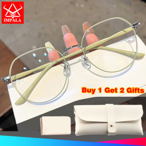 IMPALA JS6015P Fashion Women Eyeglasses Nearsighted Lens Myopia Glasses Metal Frame HD Lens Graded Powered from -1.0 to -6.0
