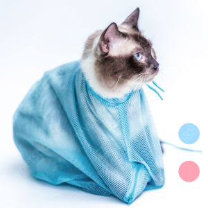 Winky Wink ถุงตะข่ายอาบน้ำแมว ถุงตัดเล็บแมว ป้อนยา ตาข่ายช่วยอาบน้ำ Pet Clean Bag ถุงกันข่วนสำหรับน้องแมว