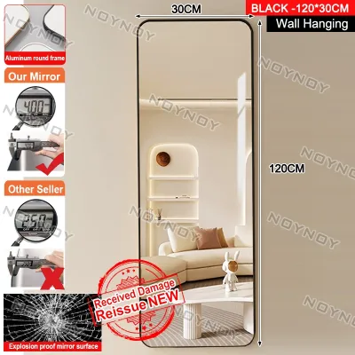 160*50CM HD Whole Body Stand Mirror Floor/Wall Mount Dual Use Vertical Arch Full Body Mirror Metal Frame Full-Length Mirror Explosion-proof Nordic for Bedroom Living Room Live Broadcast