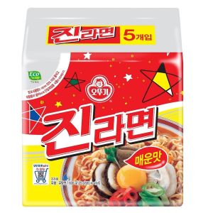 [Original] 진라면매운맛 Ottogi Jin Ramen Spicy (บะหมี่กึ่งสำเร็จรูปรสเผ็ด) 120g*5