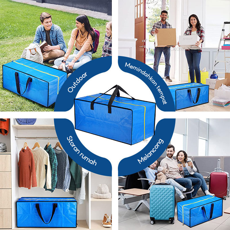 PACKONE 86L Blue Storage Bag, Heavy Duty Zipper Clothes Organizer For Moving Travel
_voghion.com