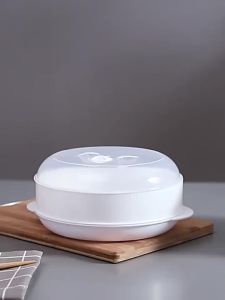 Microwave Food Steamer Multi Layer Heating Container Transparent Cover Pengukus Makanan Dapur