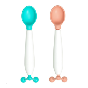 Plastic Gravitation Spoons Toddler Training Utensil Temperature Sensitive Toddler Feeding Spoons for Home Travel Outdoor
