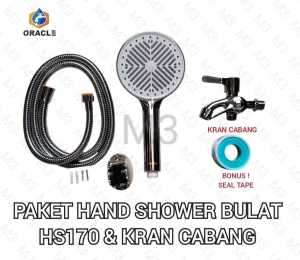 PAKET HAND SHOWER BULAT CROEM HS170 + KRAN CABANG