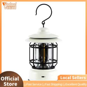 【Vakind】Outdoor Waterproof Camping Lantern with 1200mAh Battery 300 Lumens USB Rechargeable Vintage Hanging Light for Hiking and Camping
