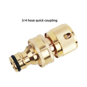 BLACKON Male Female Threads Brass Quick Connector Anti Leak 3/4 Inch Thread Water Hose Connector Universal Adapter Sturdy Construction Quick Connect Coupling Garden Watering
