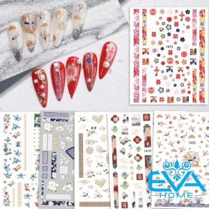 Sticker Dán Móng Tay 3D Dạng Decal Dán Chống Nước Hoạ Tiết Phong Cách Cổ Trang Trung Hoa Nhiều Mẫu Joyful nails JO1415 - JO1420