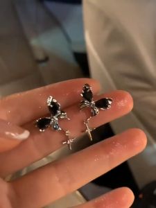 Anting Rama-Rama🖤 Black Butterfly Tassel Earrings Fashion Jewelry Elegant Luxury Women Accessories