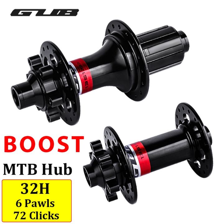 GUB 1351 BOOST MTB Bike Thru Axle hub 32 Holes 6 Pawls 72 Clicks 15 ...