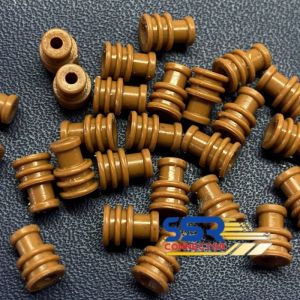 (100PCS) SEAL RUBBER KARET CONNECTOR TERMINAL SKUN SOKET WATERPROOF BROWN COKLAT