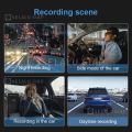 Dash cam Mobil 1440P Depan Bagian Dalam Dual Lens Night Vision 3 "Layar IPS G-Sensor 170 ° Angle Loop Recording Dashboard 24H 360° Rotation Dalam Universal DVR Dasbor Kamera Malam Visi Aksesori Camcorder Mobil. 