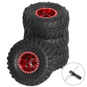 4PCS 1.0" Wheels Hubs Tires Kit for 1/18 TRX4M Bronco Defender Upgrade Parts