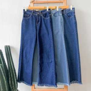 Haighwaist Kulot Jeans Wanita Rawis