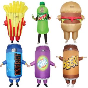 Halloween Cosplay Party Funny Funny Funny Soda Water Burger French Fries Coffee Cup Adult Inflatable Suit
