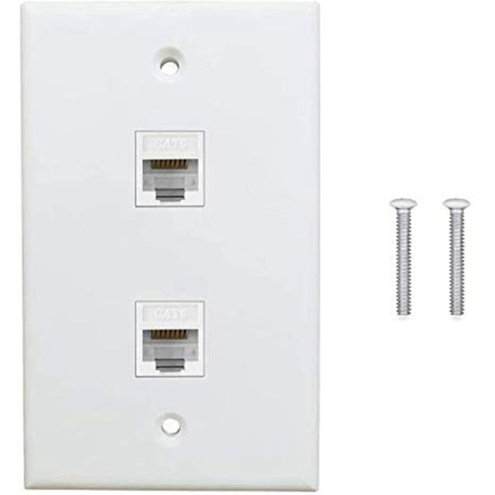 2 Port Ethernet Wall Plate, Cat6 Female to Female Wall Jack RJ45 ...