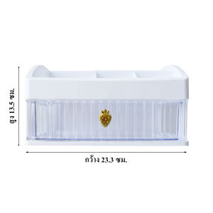 HEINOกว้าง27.6cmชั้นวางเครื่องสำอาง เรียบหรูดีไซน์โปร่งใสสวยงามกล่องเก็บเอนกประสงค์แบบมีลิ้นชัก