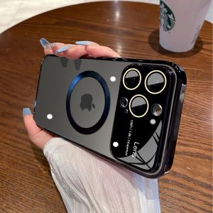 Hard Case Magnetik Support Magsafe Wireless Charging Phone Case Big Window Jendela Besar With Ring Lensa Kamera Untuk Iphone 12 Iphone 12 Pro iphone 12 Pro Max Iphone 11 iphone 11 Pro iphone 11 Pro Max