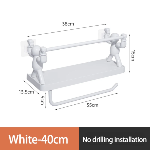 Konco ชั้นวางผนังจัดเก็บแขวนแบบเจาะรูราวตัวจัดการกำแพงบาร์แชมพูห้องน้ำหิ้งวางเครื่องเทศผู้วางสบู่สำหรับชั้นวางของภายในบ้านในครัว