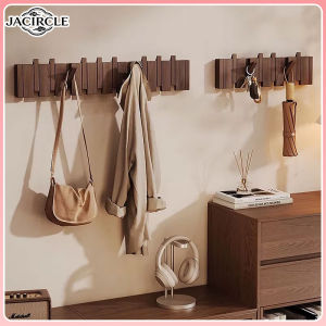 JACIRCLE Wooden Hook Wall Key Holder Piano Key Design Ins Style No Drill Coat Clothes Rack Entrance Door Home Decor Cangkuk Kayu