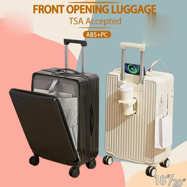 Front Opening Luggage/Cabin Size Luggage with TSA Lock and Universal ...