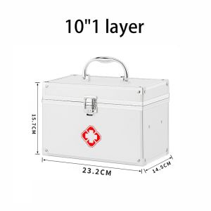 DEKES  3 Layer Home Medicine Box Aluminum Alloy Medical First Aid Box Medicine Box organizer