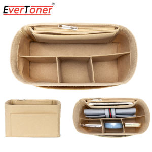 EverToner Felt Insert Bag for Belt Bag Organizer Belt Micro Makeup Handbag Organizer Travel Inner Purse Portable Cosmetic Inside Bags