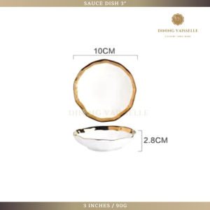 Dining Vaisselle - จานชาม Luxury White Precieux plate set ขาวขอบทองหรูหรา English Artist Design อุปกรณ์บนโต๊ะอาหาร