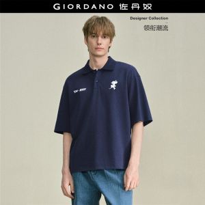 Giordano Men Tom & Jerry print heavyweight cotton polo shirt Free Shipping 18016804