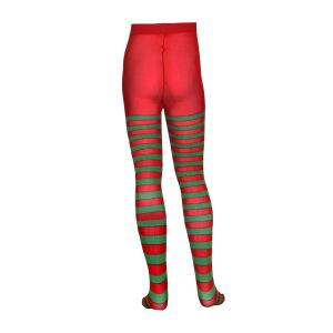 Christmas student womens socks red and white striped leggings red and green patterned over-the-knee stockings Christmas elf long socks