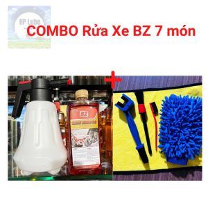 Combo Nước Rửa Xe BZ Kèm Bộ Cọ Khăn Bao Tay Rửa Xe Và Bình Bọt Tuyết hiệu quả nhanh chóng tiết kiệm- Cam kết chính hãng