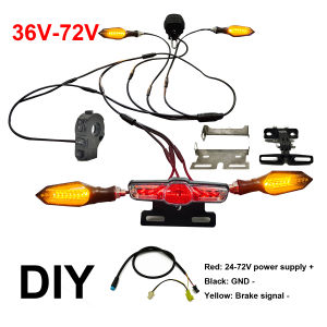 ebike Electric bicycle headlight horn rear brake light turn signal conversion kit 36V 48V 52V 60V 72V