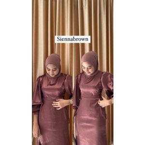 Lyodra Dress Satin Velvet Gamis Polos Outfit Kondangan Tunangan Lamaran Wisuda Bridesmaid Kekinian Mewah Simple Elegan Fuji Series Aurora