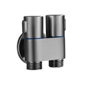 YUNAFIN Zinc Alloy Toilet Angle Valve Dual Outlet Wall Mount Water Cleaning Sprayer Bidet Sprayer Set Bathroom