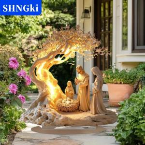 SHNGki 2D phẳng Acrylic Chúa giáng sinh sinh cảnh trang trí Tabletop trang trí Giáng sinh bàn