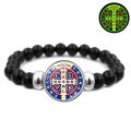 Holy Light Saint Benedict Medal Bless Luminous Bracelet Versatile Black Elastic Beaded Glow Catholic CSPB Bracelet （CRUX S PATRIS BENEDICTI）. 