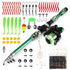 ชุดตกปลาสำหรับเด็ก3-10ปีตกปลาชุดเชือกเด็กที่มีรอกตกปลาและชุดเหยื่อตกปลา1.8เมตรชุดเริ่มต้นเทวดาของเด็กกล้องโทรทรรศน์คาร์บอนไฟเบอร์เชือกตกปลาและรอกรอกตกปลาอุปกรณ์ตกปลา