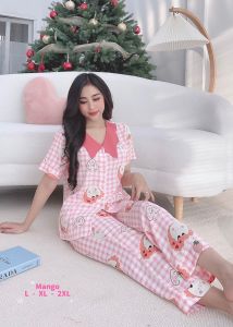 Bộ Pijama Lụa - Đồ ngủ dài cổ sen tiểu thư xinh xắn Bigsize 40-75kg mềm mịn mát lịm mặc cực sang
