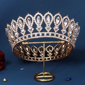 【Sleek】 Crystal Rhinestone Tiara Crown for Wedding Makeup Photography