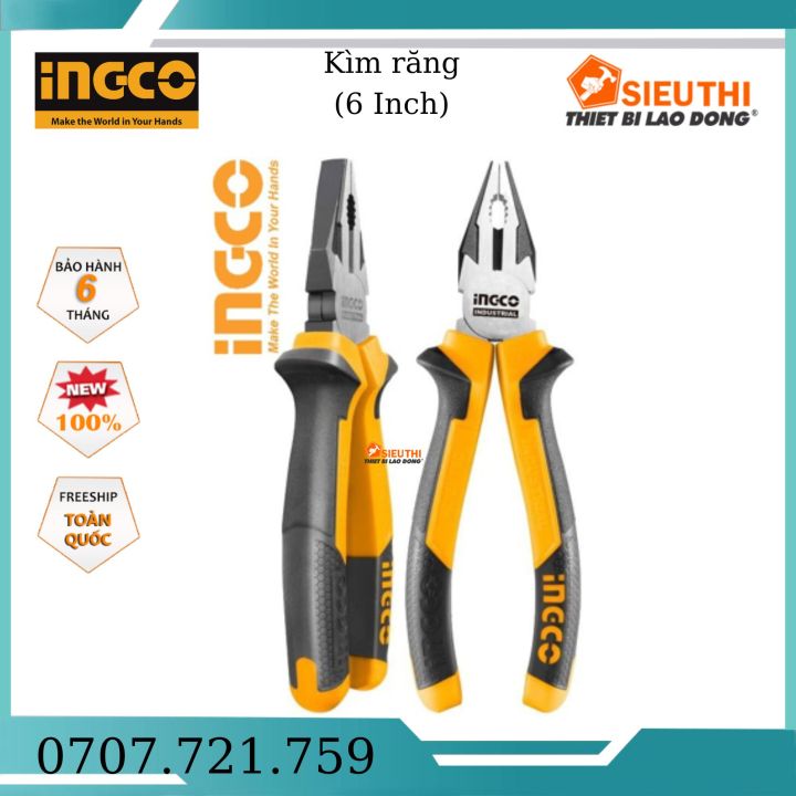 ĐỒ NGHỀ INGCO Kềm răng 6inch—>8inch HCP28168 - HCP28188 - HCP28208 (Cam ...