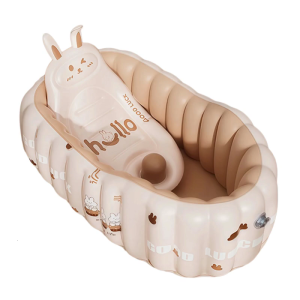 Portable Infant Bathing Tub With Integrated Newborns Support Grade PVC Bath Basin Nonslip Design