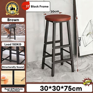 IronRoot Bar Chair With Backrest Household High Bar Stool Round Dining Chair For Room