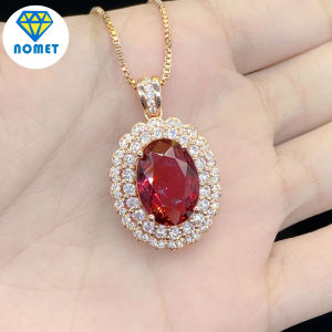 อารมณ์ใหม่และหรูหรารูปไข่ทับทิมทัวร์มาลีนสีสมบัติจี้หญิง Rose G Old กระดูกไหปลาร้าสร้อยคอเทศกาลเครื่องประดับจัดงานแต่งงานเครื่องประดับของขวัญที่สวยหรู