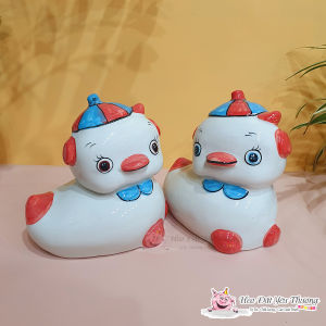 Vịt con cute ống tiết kiệm gốm sứ heo đất lợn đất đựng tiền dễ thương phụ kiện trang trí