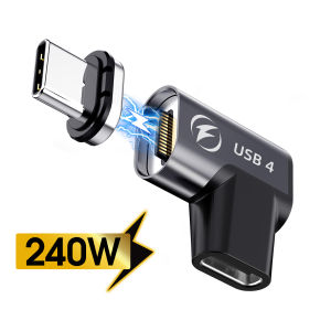 FONKEN 140W/240W USB4.0 Magnetic Adapter USB C To Type C 40Gbps Fast Charging Magnet Converter Cable Connector 8K 60Hz USB Type C Adapter