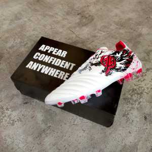 Sepatu Bola Zestien Draak FG Premium White Red LZZD03