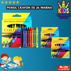 PENSIL CRAYON ISI 24 WARNA / PENSIL WARNA GAMBAR 24PCS / CRAYON SET ANAK 24 ART SET / ARTSET 24 PCS / PENSIL KRAYON ANAK / R B